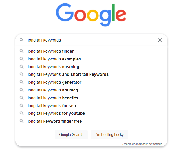 How to Find Long Tail Keywords - Beginners Guide Google Suggestion on Search Bar
